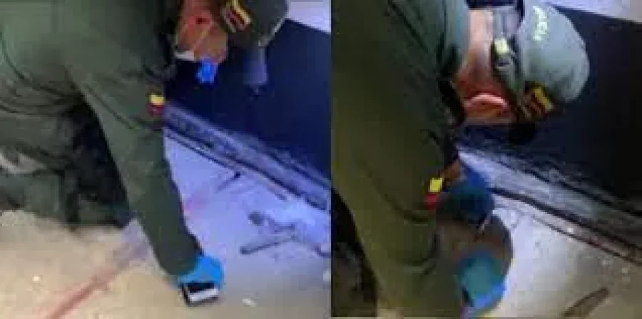 IMAGEN INTERNET. ROTURA DEL PISO.  Debajo se hallaron, celulares, armas, coca&iacute;na y otros elementos.