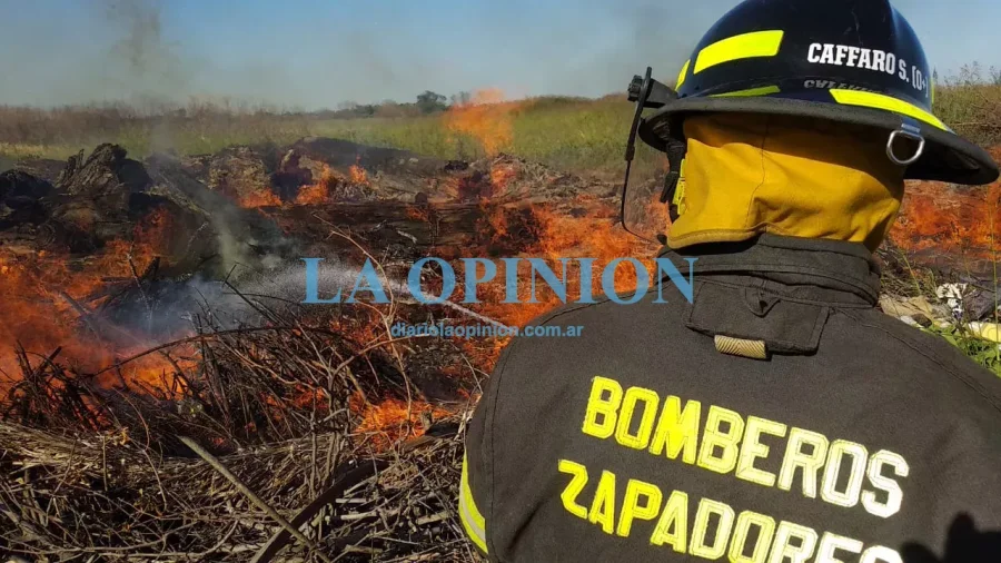ACCION SOBRE EL FUEGO.  En la tarde de ayer, en un sector de la ciudad.