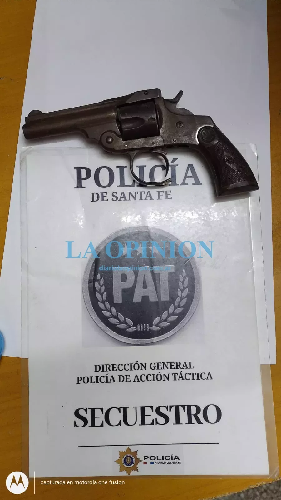 SECUESTRADA.  Arma que portaba un joven de 18 a&ntilde;os de edad.