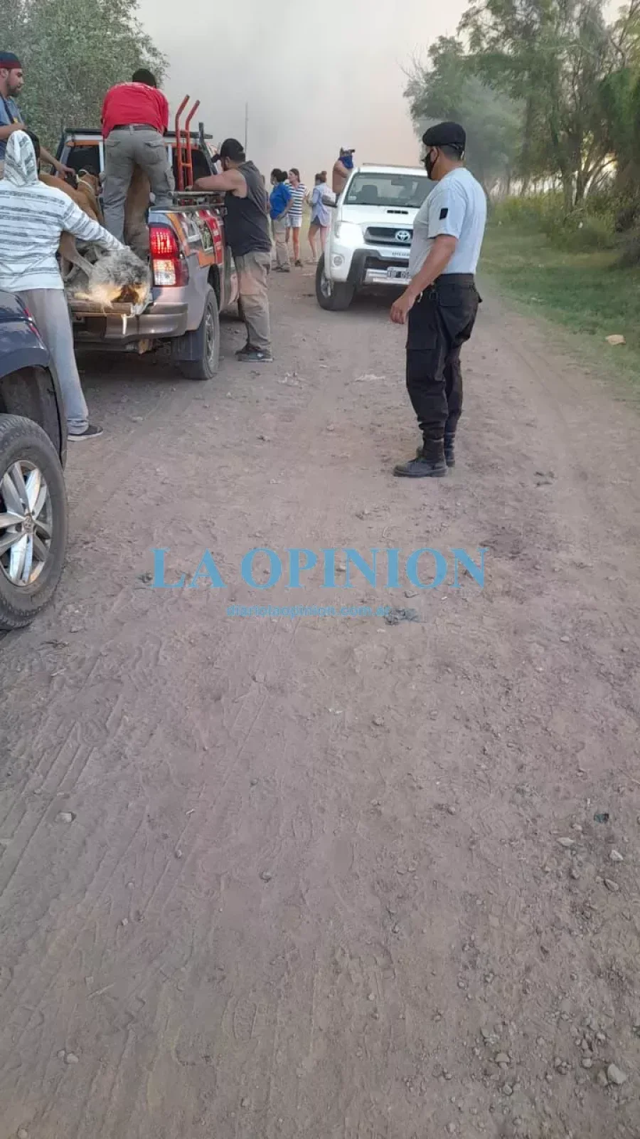 ACCION DE RESCATE. Tras comprobarse un incendio en el basural ceresino.