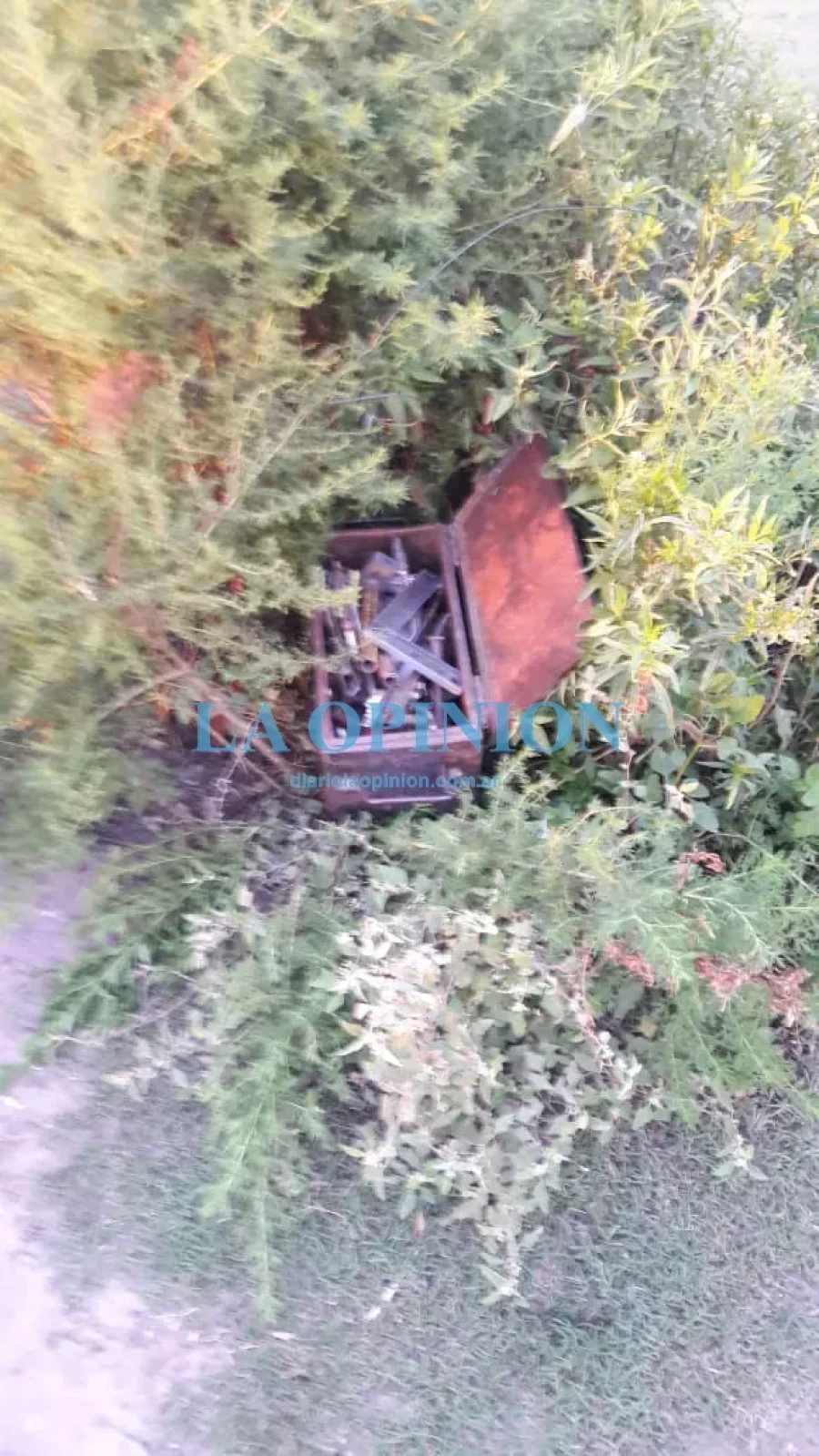 CAJA DE HERRAMIENTAS.  Fue recuperada por personal de la GUR.