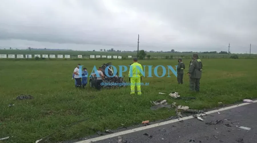 LUGAR DE LA TRAGEDIA.  A la vera de la ruta nacional 34, en La Rubia.