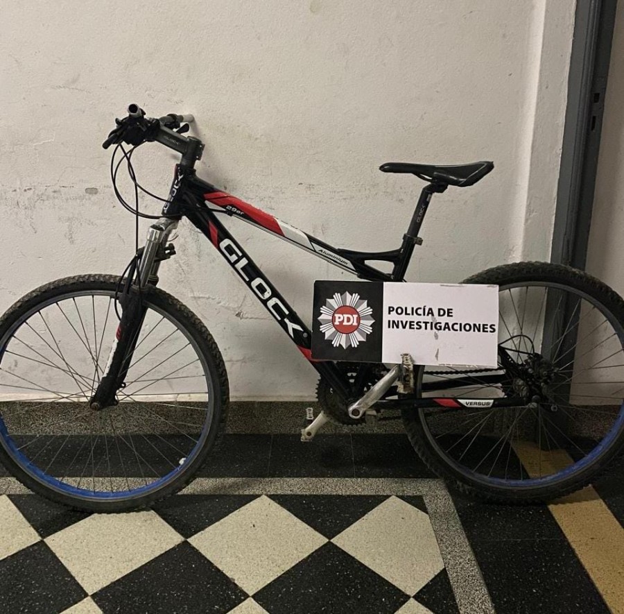 La bicicleta marca Glock recuperada por PDI.
