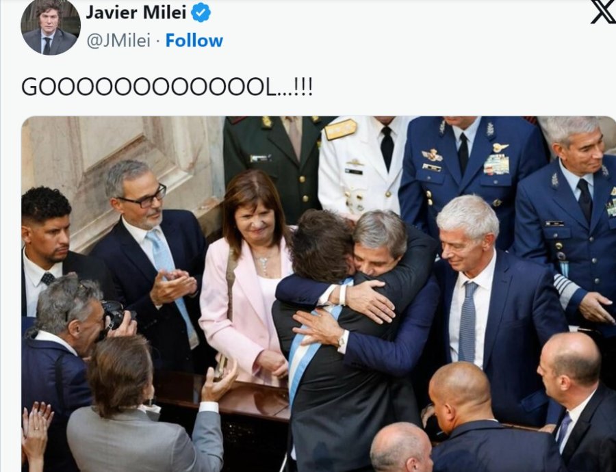 Javier Milei reaccion&oacute; con autoelogios sobre la nueva baja inflacionaria.