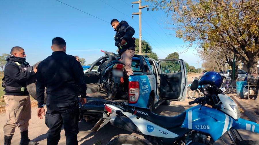 La moto fue avistada por las c&aacute;maras en barrio 2 de Abril.
