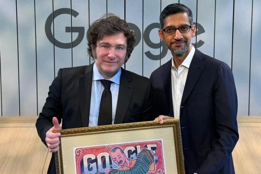 Milei y el CEO de Google, Sundar Pichai.