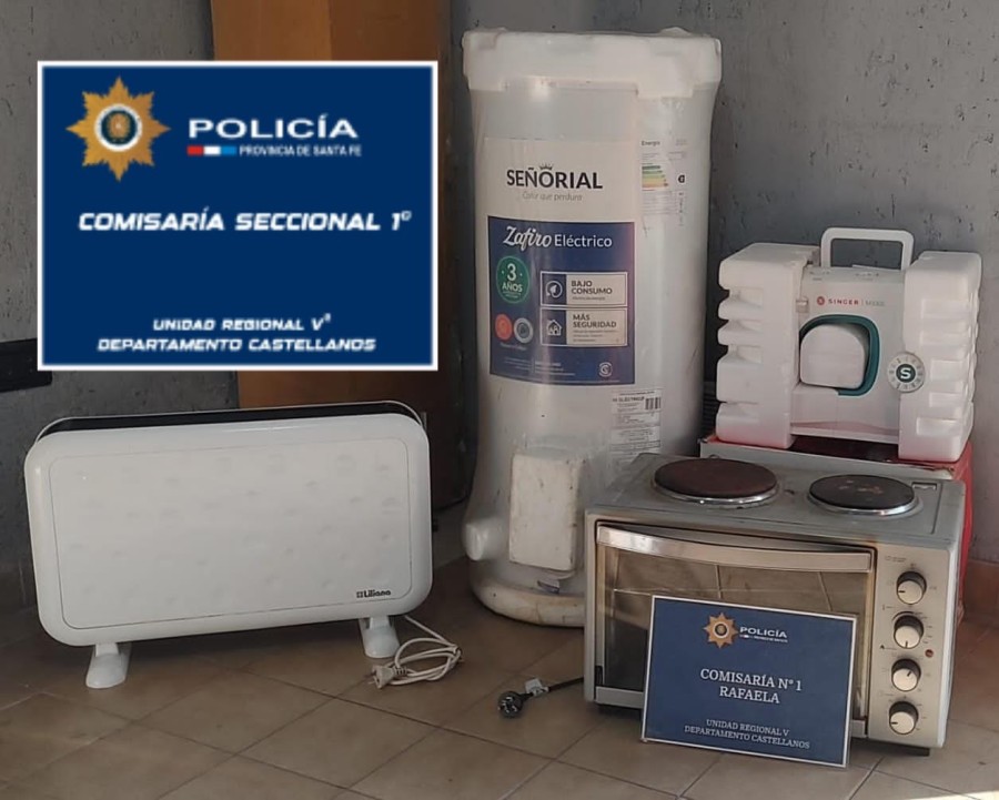 Los elementos secuestrados por la Polic&iacute;a en barrio Villa Rosas.