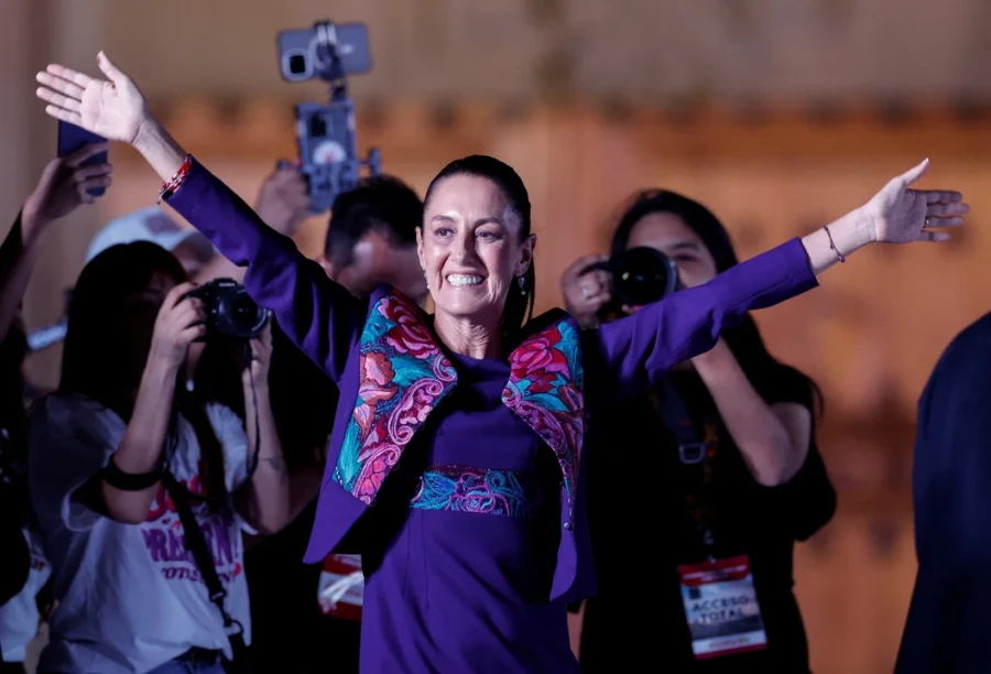 Claudia Sheinbaum luego de ser declarada ganadora de las elecciones presidenciales.
