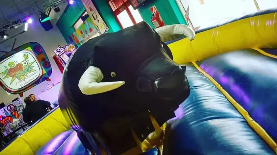 Este es el toro mec&aacute;nico al que se hab&iacute;a subido la nena que muri&oacute; en Venado Tuerto.