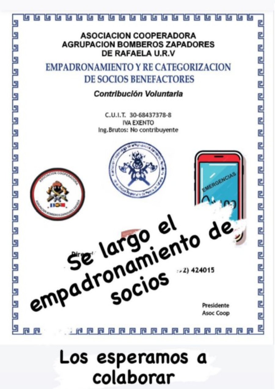 Los cobradores llevar&aacute;n una identificaci&oacute;n y un cart&oacute;n firmado como el de esta foto.