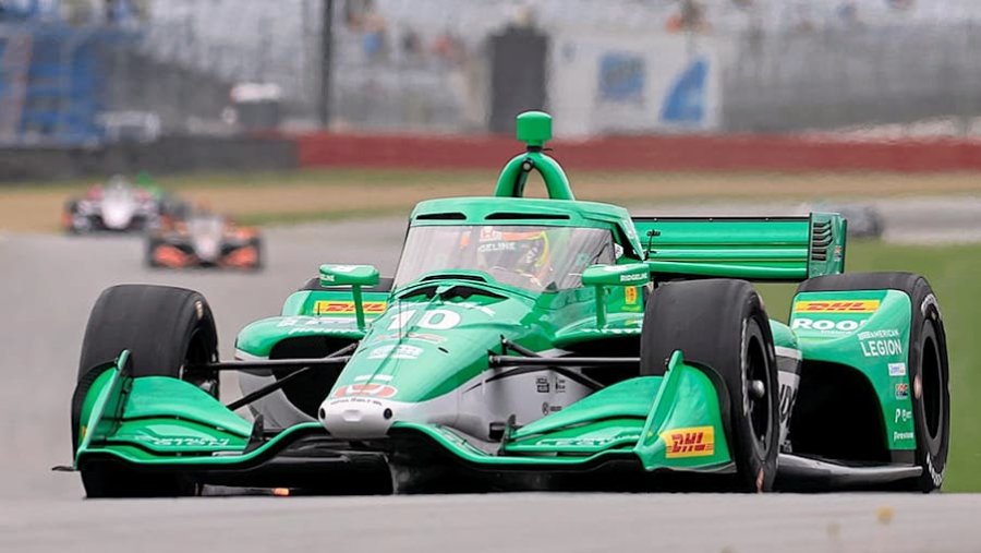 Alex Palou logr&oacute; el mejor tiempo antes que la lluvia interrumpa la actividad en Mid-Ohio.
