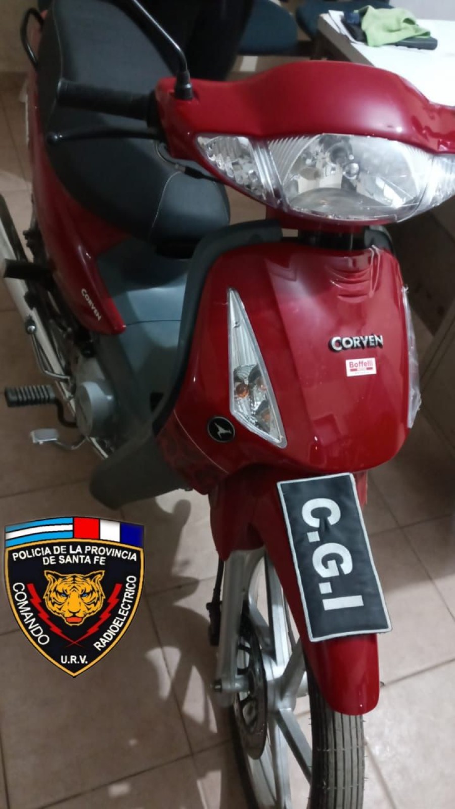 Personal de Cuerpo Guardia Infanter&iacute;a y GUR recuperaron una motocicleta sustra&iacute;da minutos antes.