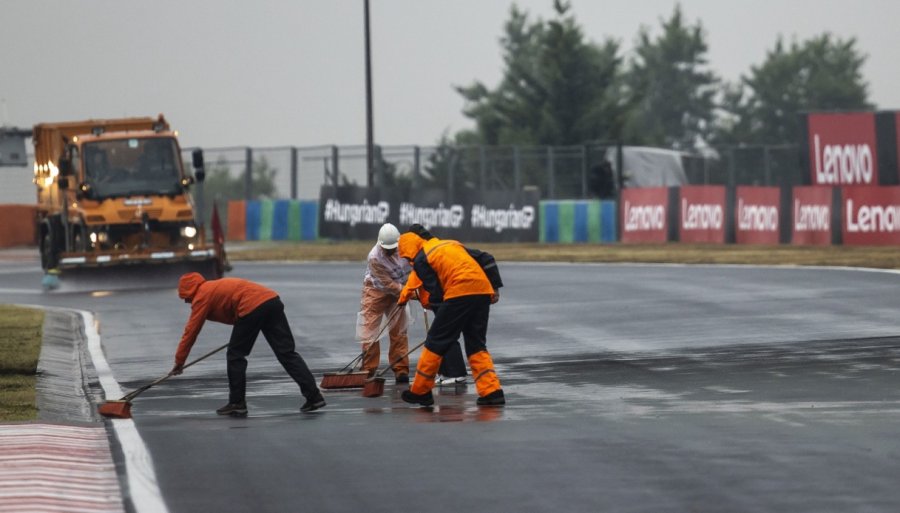 El temporal provoc&oacute; m&uacute;ltiples inconvenientes en el circuito de Hungaroring.