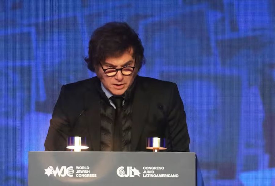 Milei en la conferencia internacional sobre seguridad y antiterrorismo organizada por el Congreso Jud&iacute;o Mundial y el Congreso Jud&iacute;o Latinoamericano.