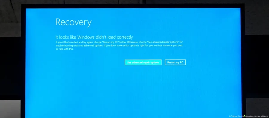 Ejemplo de ca&iacute;da en servicios de Microsoft el 19 de julio de 2024.