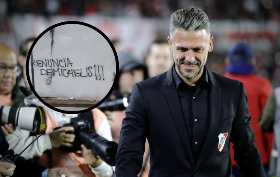El mensaje contra Mart&iacute;n Demichelis escrito en la pared