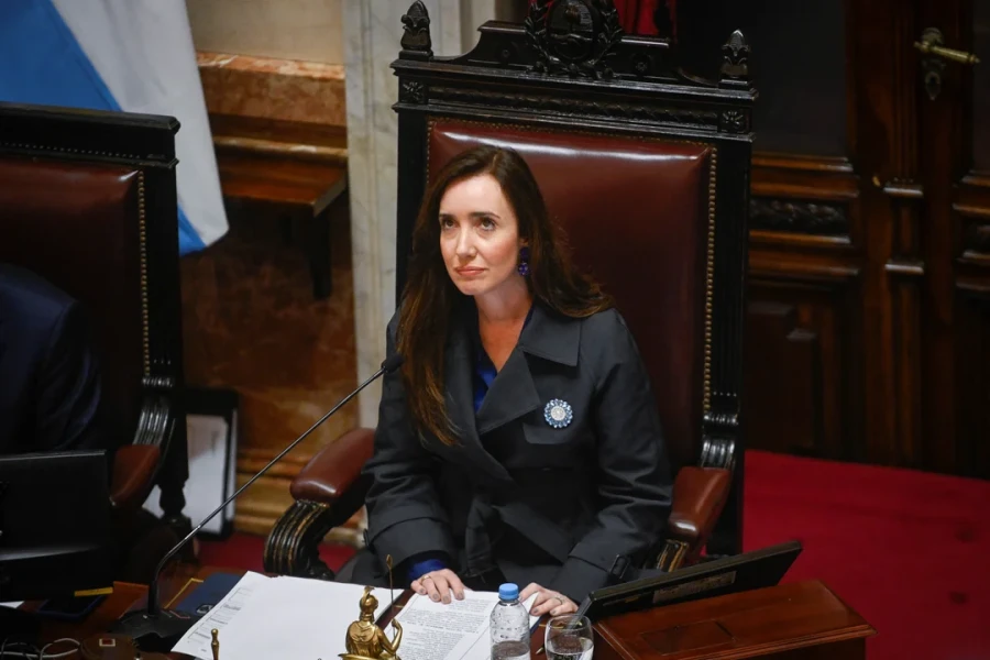 La vicepresidenta de Argentina y presidenta del Senado, Victoria Villarruel.