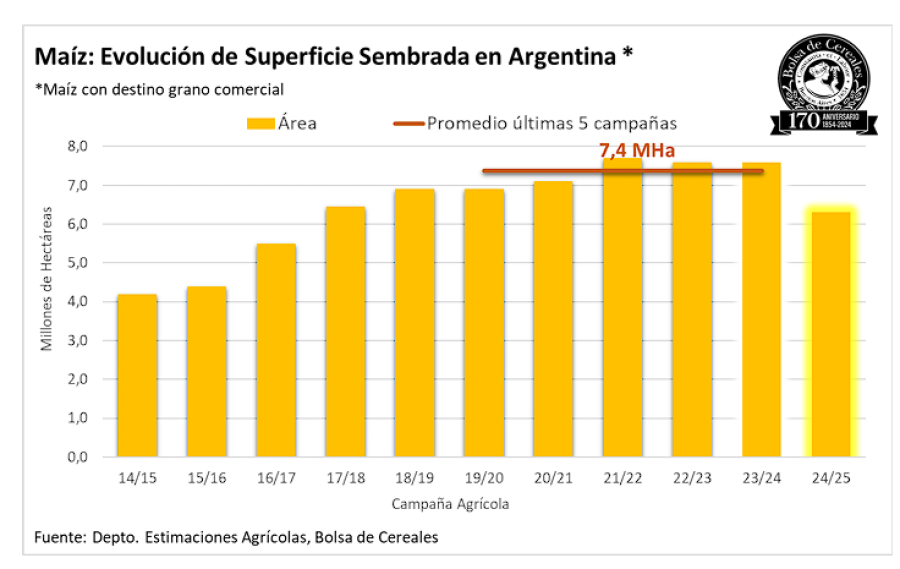CA&Iacute;DA. La campa&ntilde;a maicera que se viene ser&aacute; muy complicada y los datos preliminares lo confirman.