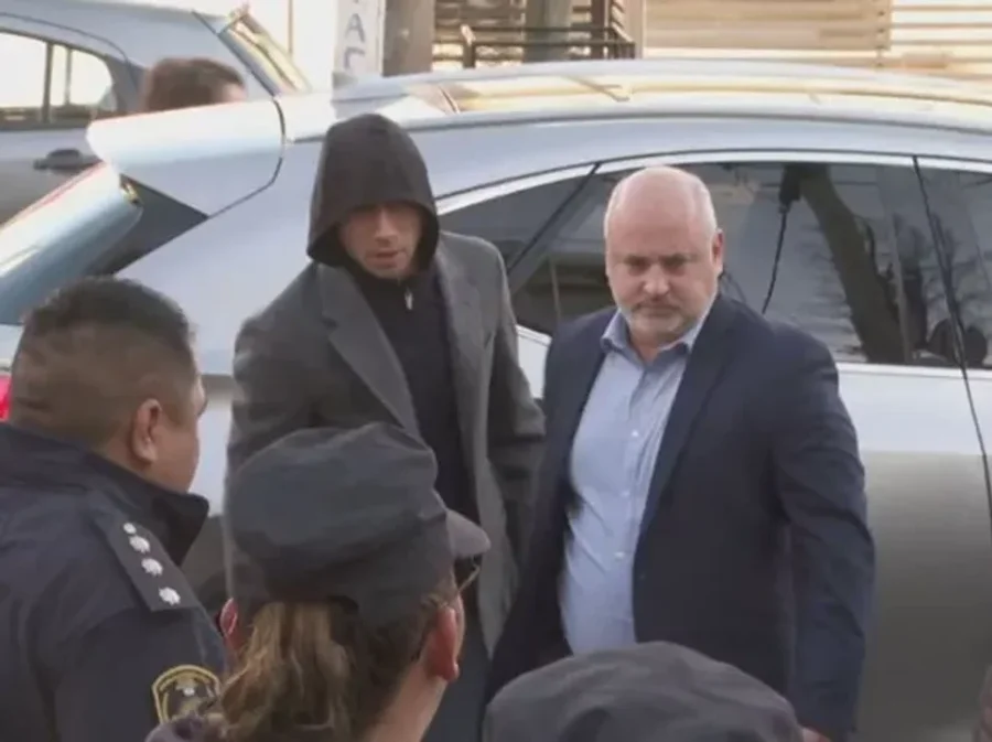 As&iacute; lleg&oacute; Gonzalo Montiel para realizarse las pericias psicol&oacute;gicas.