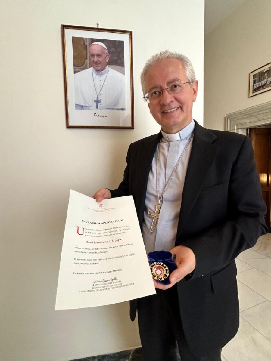 La reliquia es enviada por la Fundaci&oacute;n Pontificia Juan Pablo I, que preside el cardenal Pietro Parolin.