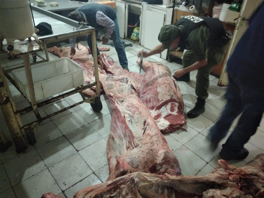 Se decomisaron 430 kg de carne vacuna, 63 kg de carne de ganado menor y 60 kg de pollo, imputando a 11 personas, todas mayores de edad.