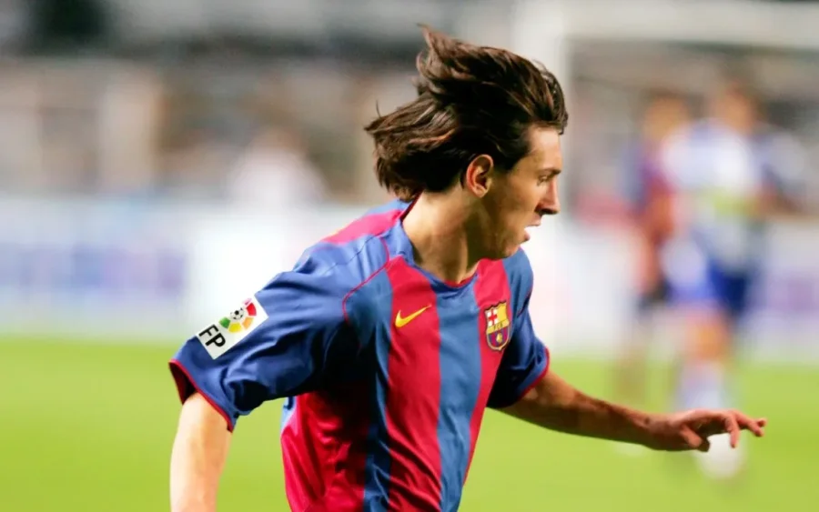 El argentino Lionel Messi en su debut con la camiseta del Barcelona.