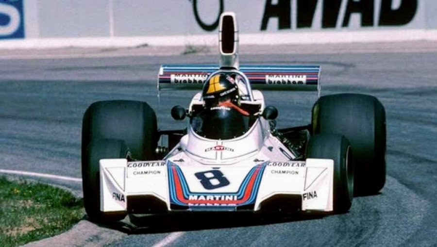 GANADOR. José Carlos Pace con el Brabham BT44 en el GP de Brasil 1975.