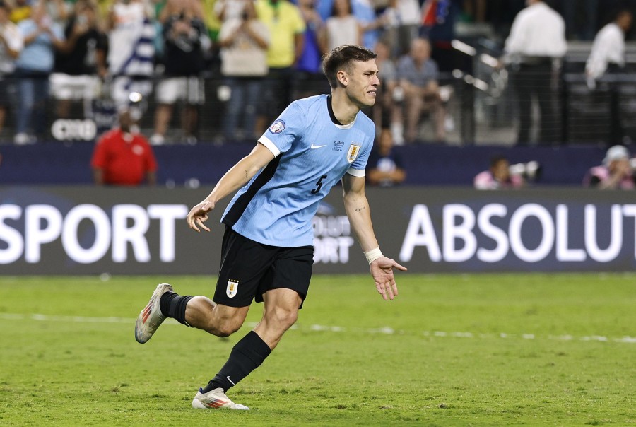 DESAHOHO. El festejo del gol de Ugarte.