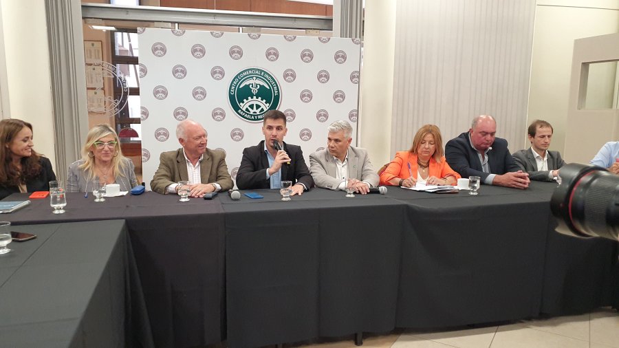 Beccani, Viotti, Rizzotto, Ramos y Martin, entre otros, durante el plenario de la Comisi&oacute;n de Industrias del CCIRR.