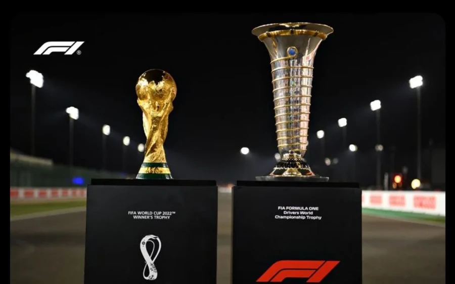 La imagen que comparti&oacute; la F&oacute;rmula 1, con un gui&ntilde;o a la Copa del Mundo que obtuvo la Selecci&oacute;n argentina de f&uacute;tbol en Qatar, en 2022.