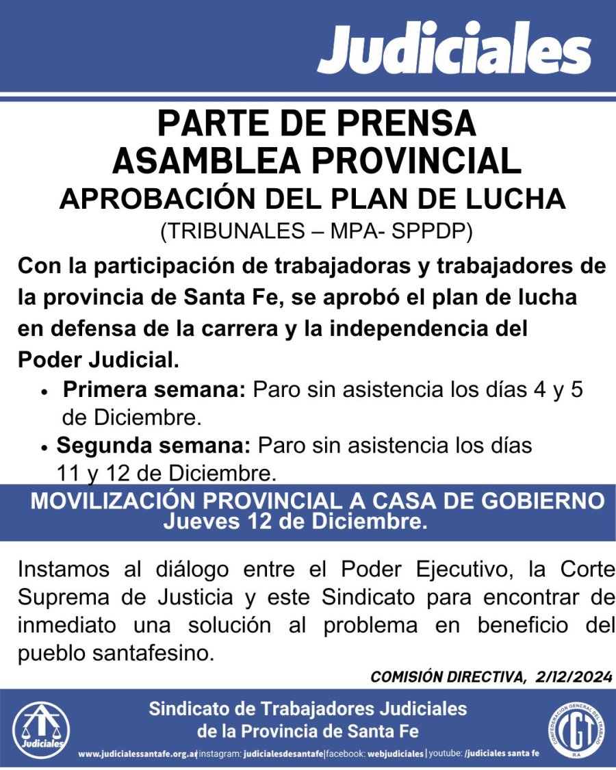 El comunicado del gremio oficializando cuatro d&iacute;as de paro.