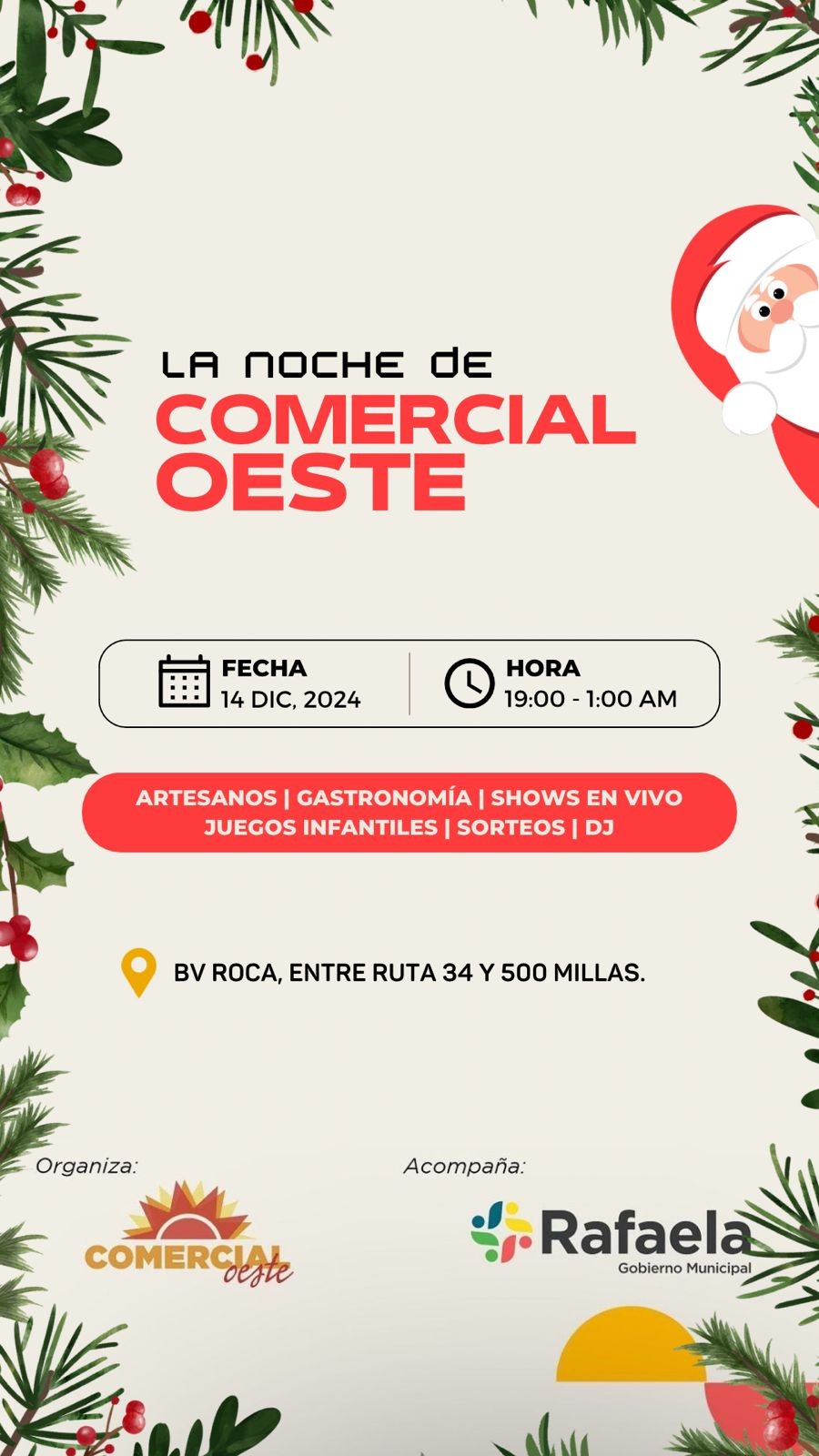 Los rafaelinos podr&aacute;n disfrutar de artesanos, de paseos de compras, gastronom&iacute;a, juegos infantiles, sorteos y mucha m&uacute;sica.