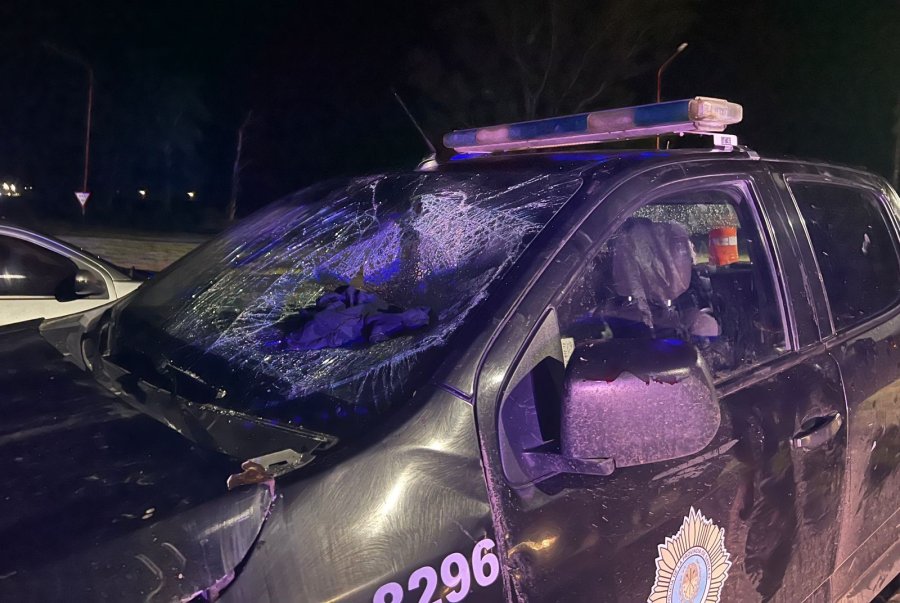 DESTROZOS. Al agravarse el panorama acudi&oacute; en ayuda de la polic&iacute;a de Roca el Comando Radioel&eacute;ctrico de Rafaela.