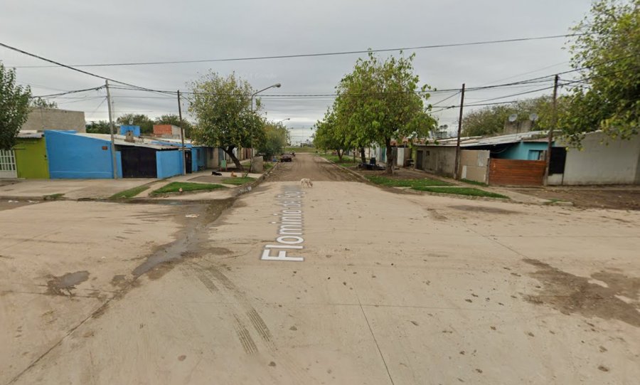 La esquina de Francia y Flaminio del Signore donde ocurri&oacute; el crimen de Navidad en Rafaela.