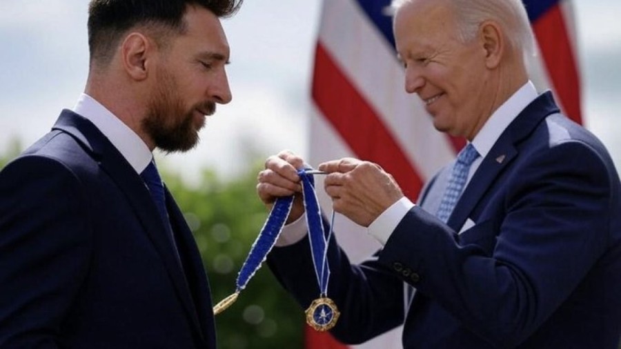 SIGUE HACIENDO HISTORIA. A manos del presidente Joe Biden, Messi recibir&aacute; la m&aacute;xima condecoraci&oacute;n civil de Estados Unidos.