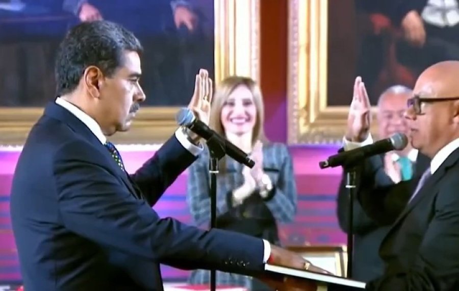 ASUNCION. Nicol&aacute;s Maduro jur&oacute; por un tercer mandato como presidente de Venezuela.