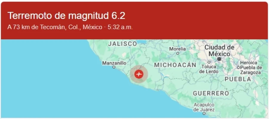 Un sismo de 6,2 grados sacudi&oacute; la madrugada del domingo el centro y occidente de M&eacute;xico.