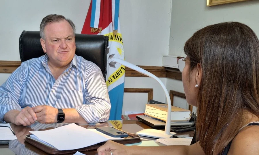 Felipe Michlig y Silvana Romero durante el encuentro.