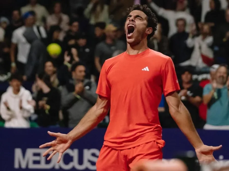El festejo de Francisco Cer&uacute;ndolo. Foto Prensa Argentina Open