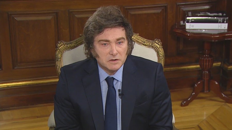Javier Milei en la entrevista.