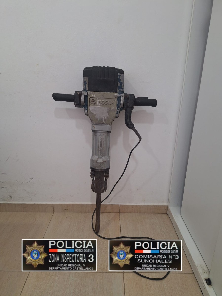 RECUPERAN ROTOMARTILLO. Hab&iacute;a sido robado en la ciudad de Sunchales y all&iacute; fue hallado por la Polic&iacute;a.