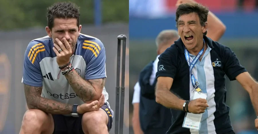 Los directores t&eacute;cnicos de Boca y Racing, Fernando Gago y Gustavo Costas.