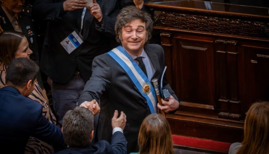 Milei, en el Congreso en septiembre pasado tras presentar el proyecto de Presupuesto 2025.