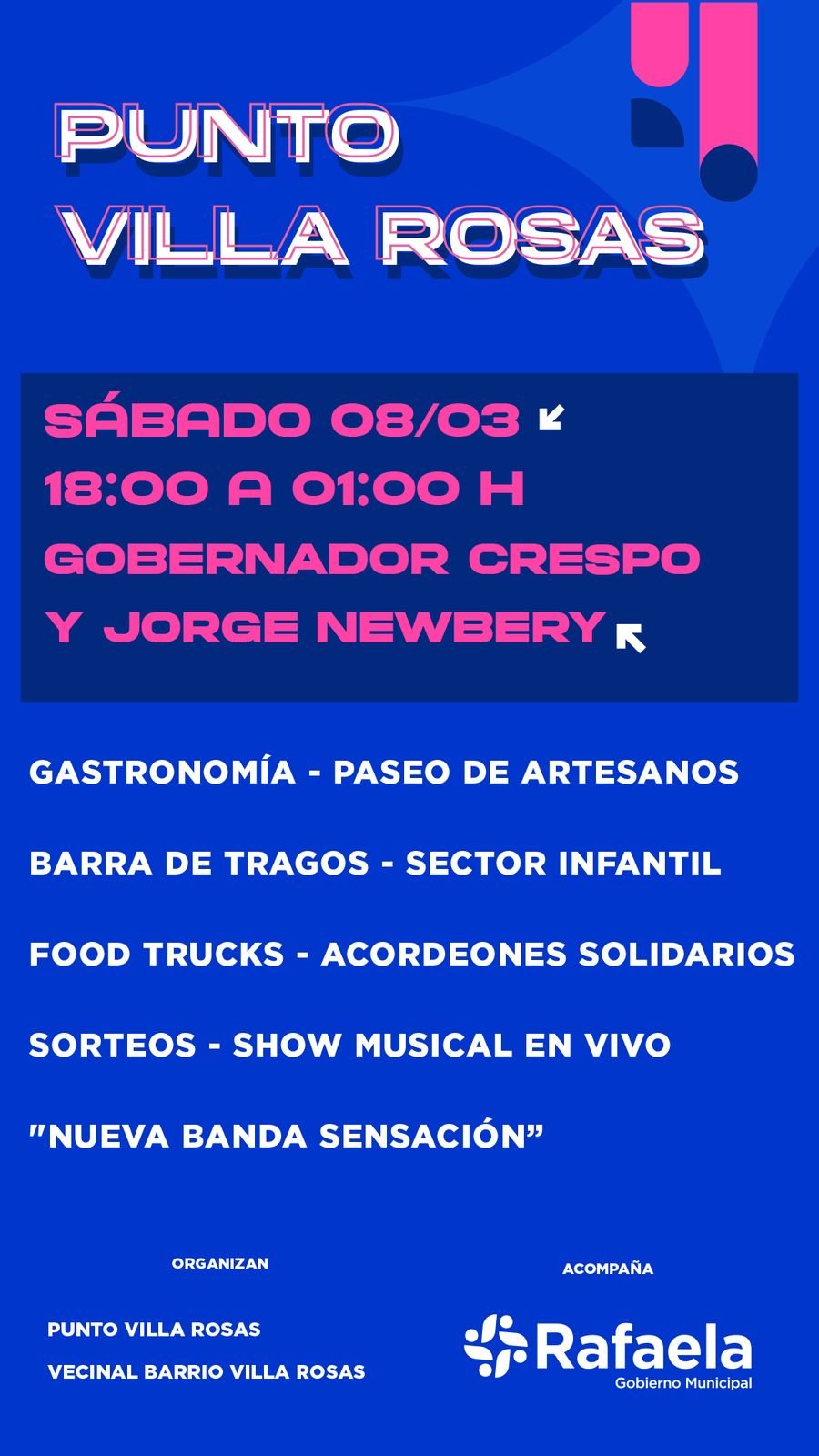 M&uacute;sica, espect&aacute;culos y m&aacute;s en el barrio Villa Rosas.