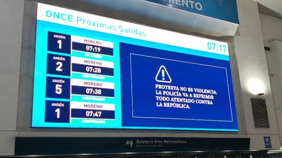 Carteles en los trenes.