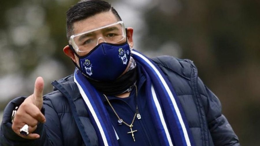 Diego Maradona en su &uacute;ltima aparici&oacute;n p&uacute;blica.