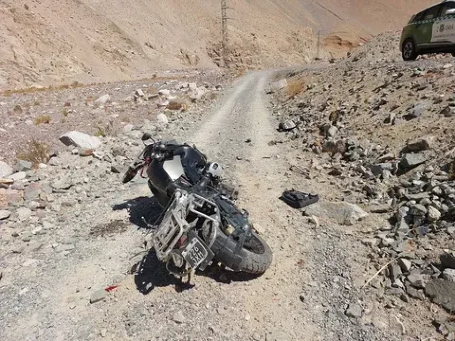 En este estado qued&oacute; la BMW GS 1200 R Adventure conducida por Daniele.