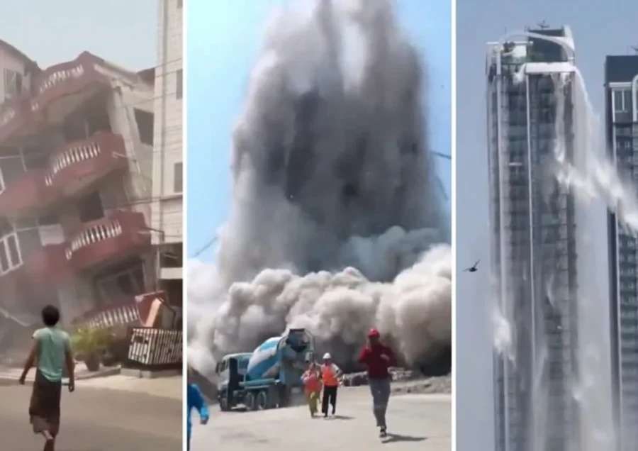 Im&aacute;genes de edificio colapsado.