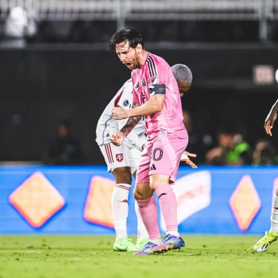 El festejo de Messi.