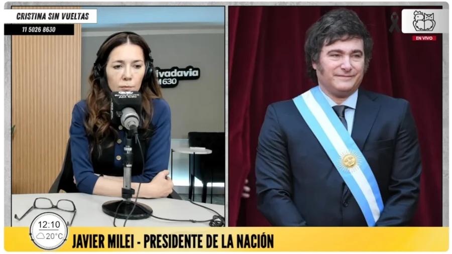 Cristina P&eacute;rez y Javier Milei.